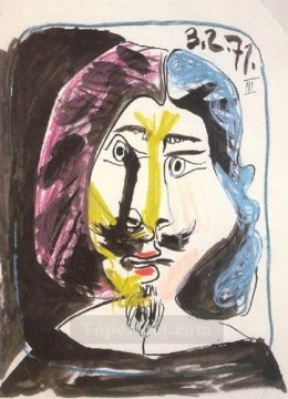 Retrato de mosquetero cubista de 1971 Pinturas al óleo